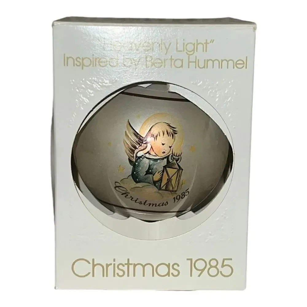 Schmid Berta Hummel Heavenly Light 1985 Christmas Glass Ornament W Box